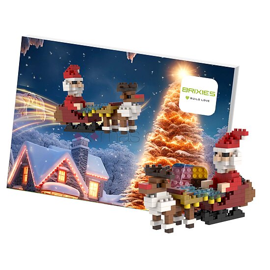 Bild 1 - Postkarte Weihnachtsmann mit Schlitten